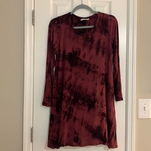 Boutique - Burgundy, tie-dye dress